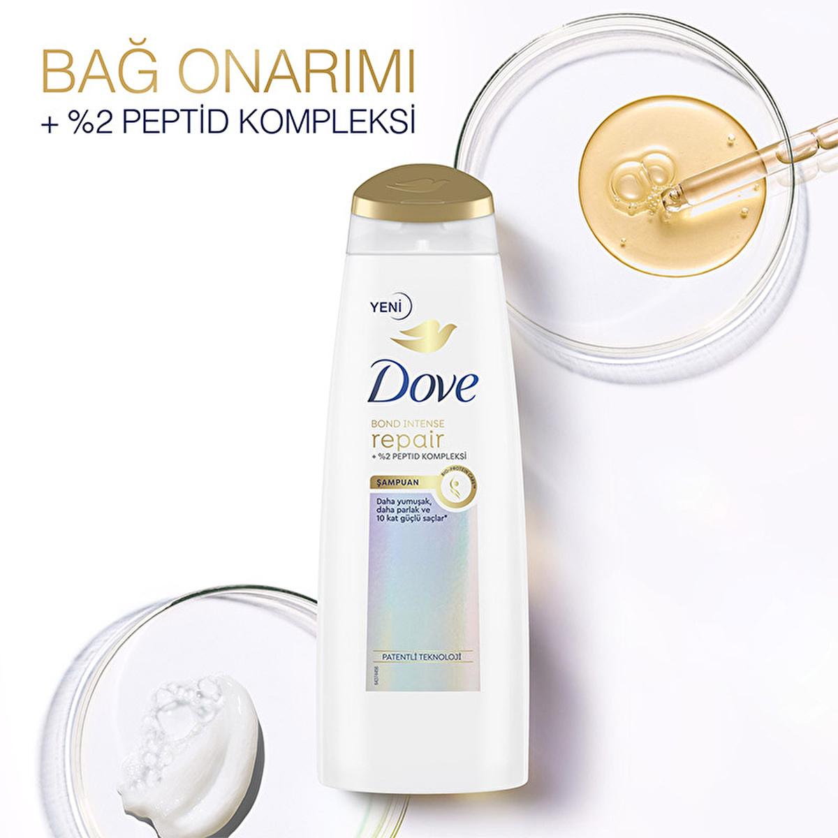 Dove Bond Intense Repair Shampoo - Advanced Hair Repair for Damaged & Chemically Treated Hair, Peptide Complex, 13.53 fl oz by Beauty Care Bag