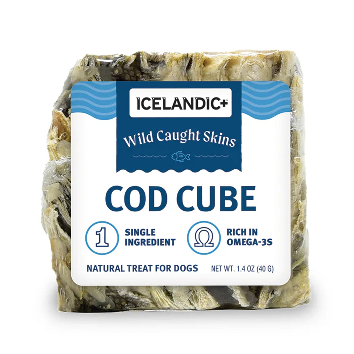 Icelandic Cod Skin Dog Treat - Large 2-inch CubePet TreatTorqelo.com