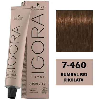 Igora Royal Absolutes 7-460 Medium Blonde Beige Chocolate 60ml by Beauty Care Bag