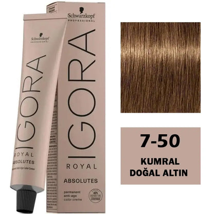 Igora Royal Absolutes Anti-Age Hair Color 7-50 Medium Blonde 60ml by Beauty Care Bag