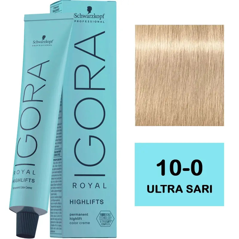 Igora Royal Highlifts 10-0 Ultra Blonde Permanent Color 60ml by Beauty Care Bag