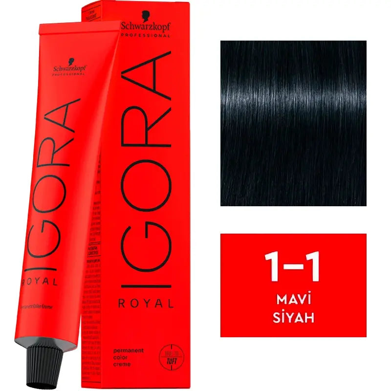 Igora Royal Permanent Color Creme 1-1 Blue Black 60ml by Beauty Care Bag