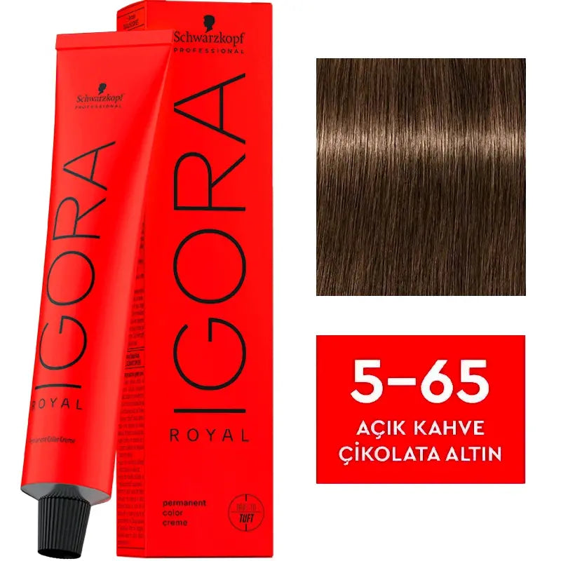 Igora Royal Permanent Color Creme 5-65 Light Brown Chocolate Gold 60ml by Beauty Care Bag