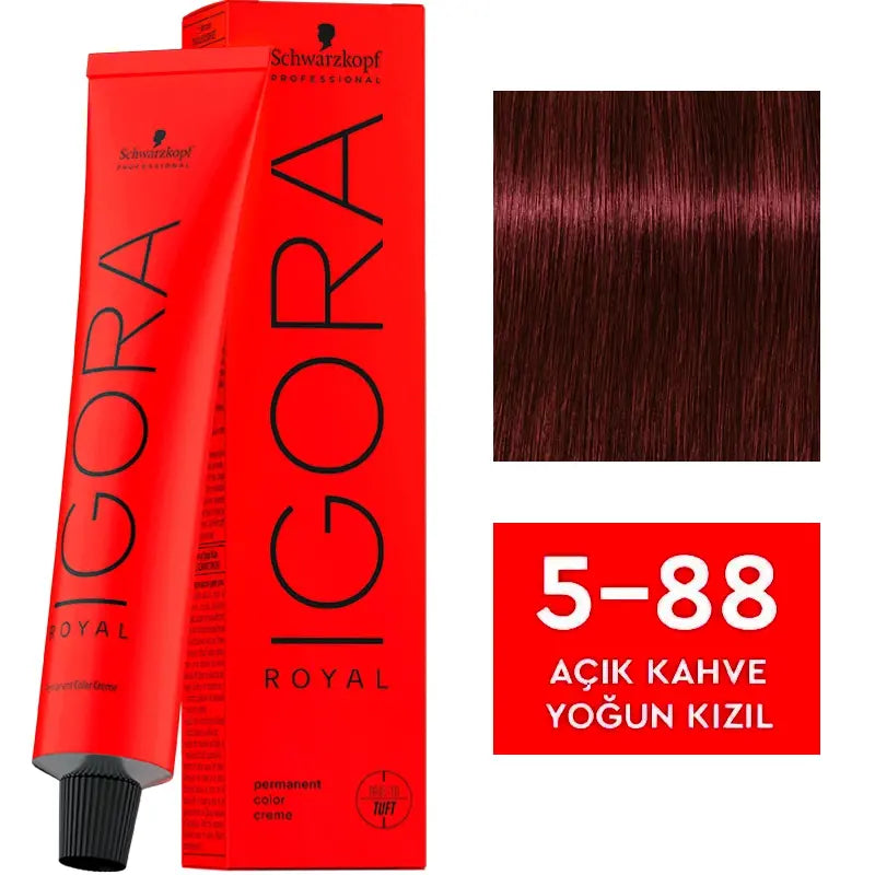 Igora Royal Permanent Color Creme 5-88 Light Brown Red 60ml by Beauty Care Bag