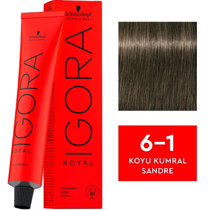 Igora Royal Permanent Color Creme 6-1 Dark Blonde Cendre 60ml by Beauty Care Bag