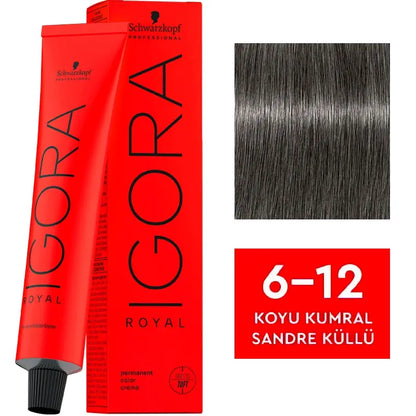Igora Royal Permanent Color Creme 6-12 Dark Blonde Cendre Ash 60ml by Beauty Care Bag