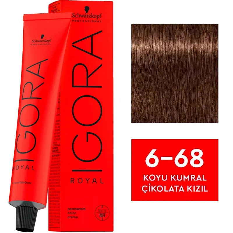 Igora Royal Permanent Color Creme 6-68 Dark Auburn Chocolate 60ml by Beauty Care Bag