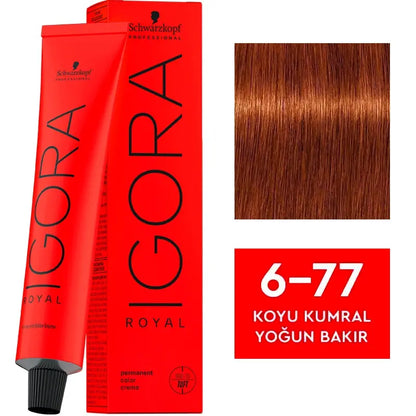 Igora Royal Permanent Color Creme 6-77 Dark Copper Blonde 60ml by Beauty Care Bag
