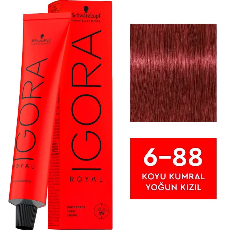 Igora Royal Permanent Color Creme 6-88 Dark Blonde Extra Red 60ml by Beauty Care Bag