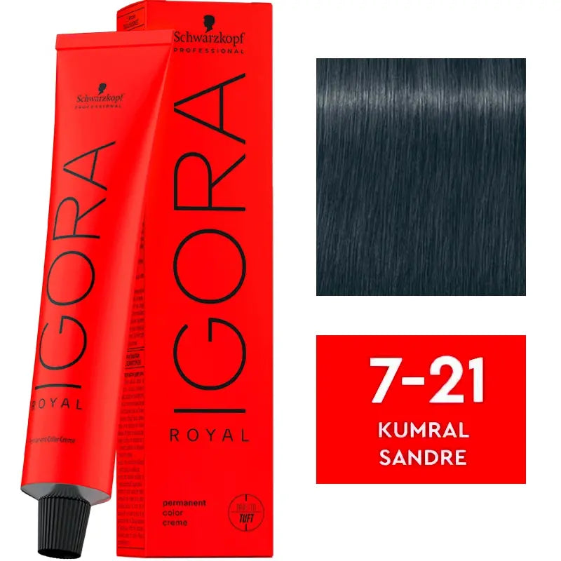 Igora Royal Permanent Color Creme 7-21 Medium Blonde Cendre 60ml by Beauty Care Bag