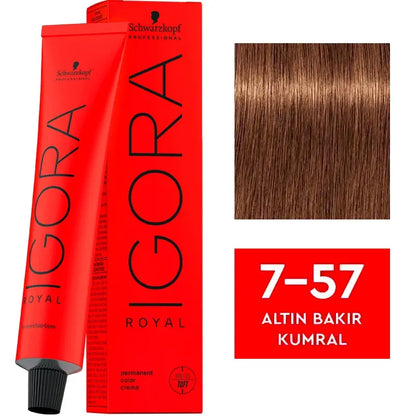 Igora Royal Permanent Color Creme 7-57 Golden Copper Blonde 60ml by Beauty Care Bag