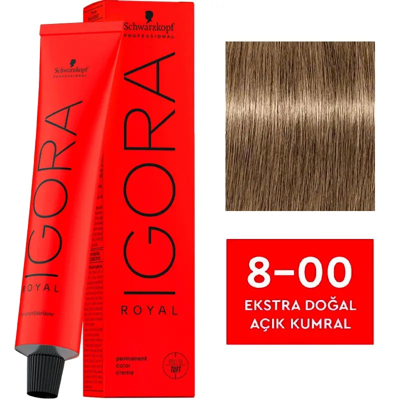 Igora Royal Permanent Color Creme 8-00 Extra Natural Light Blonde 60ml by Beauty Care Bag