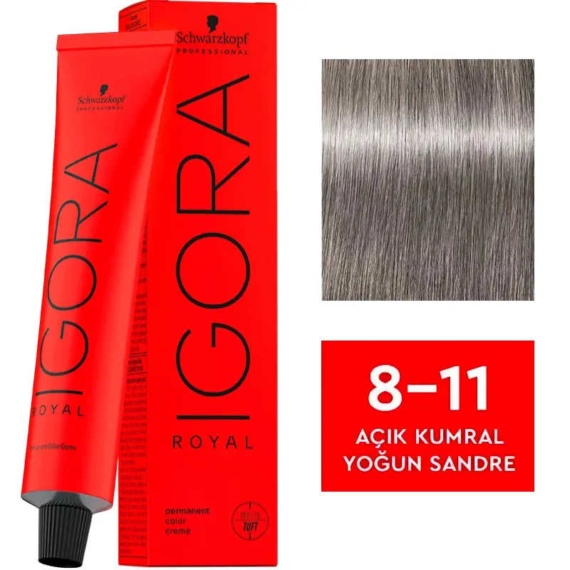 Igora Royal Permanent Color Creme 8-11 Light Blonde Cendre 60ml by Beauty Care Bag