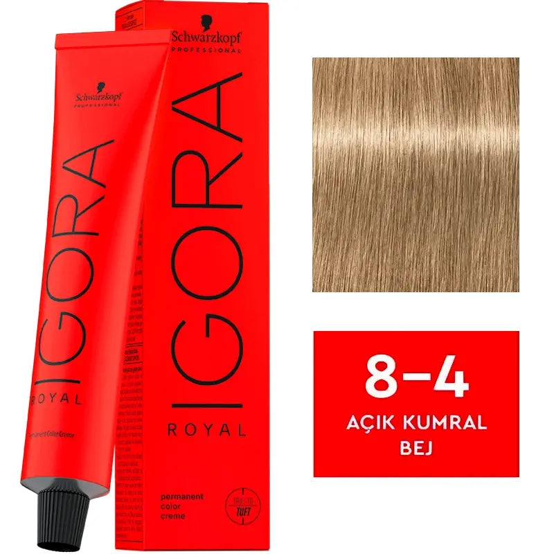 Igora Royal Permanent Color Creme 8-4 Light Blonde Beige 60ml by Beauty Care Bag