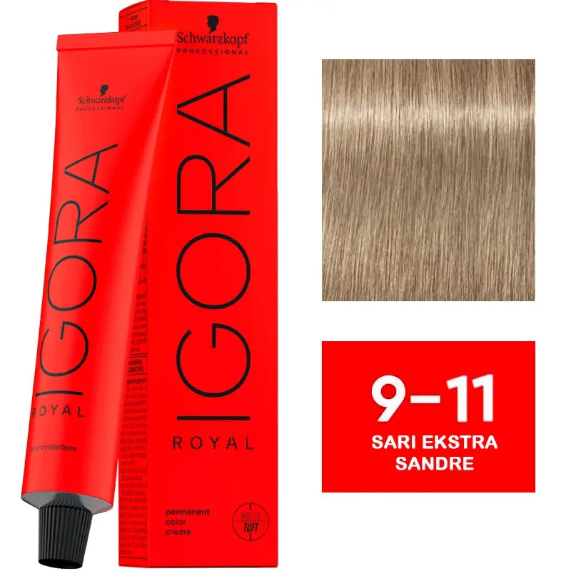 Igora Royal Permanent Color Creme 9-11 Extra Ash Blonde 60ml by Beauty Care Bag