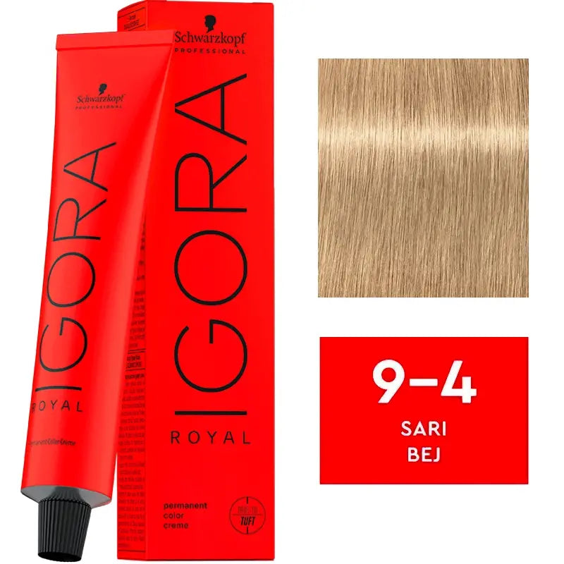 Igora Royal Permanent Color Creme 9-4 Beige Blonde 60ml by Beauty Care Bag