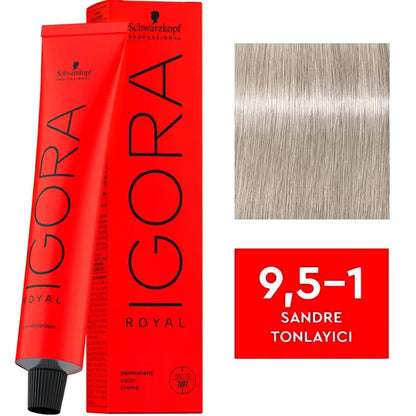 Igora Royal Permanent Color Creme 9.5-1 Cendre Toner 60ml by Beauty Care Bag