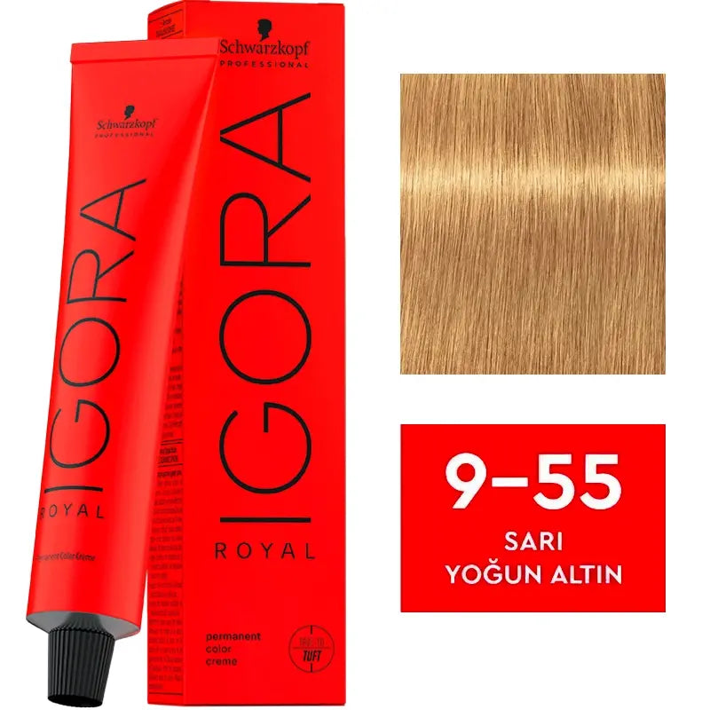 Igora Royal Permanent Color Creme 9-55 Intense Gold Blonde 60ml by Beauty Care Bag