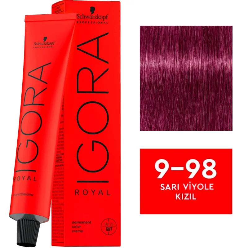 Igora Royal Permanent Color Creme 9-98 Violet Red 60ml by Beauty Care Bag