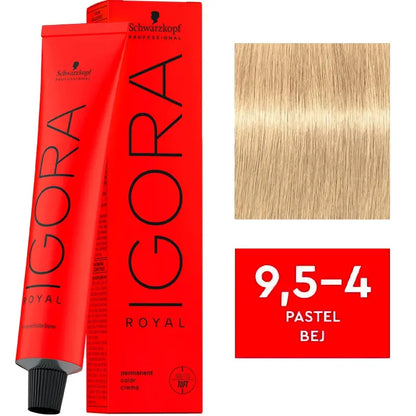 Igora Royal Permanent Color Creme 9.5-4 Pastel Beige 60ml by Beauty Care Bag