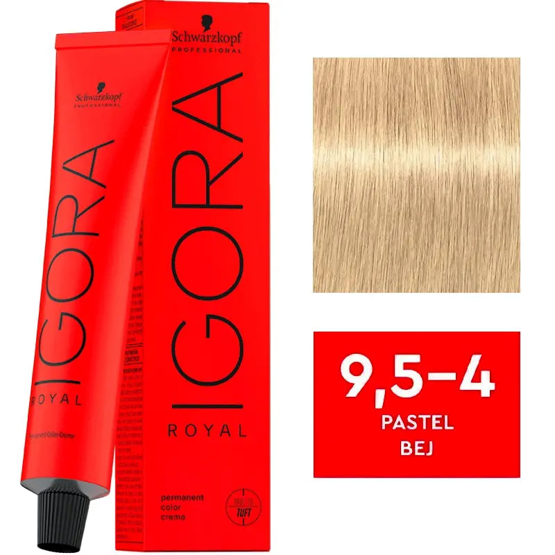 Igora Royal Permanent Color Creme 9.5-4 Pastel Beige 60ml by Beauty Care Bag