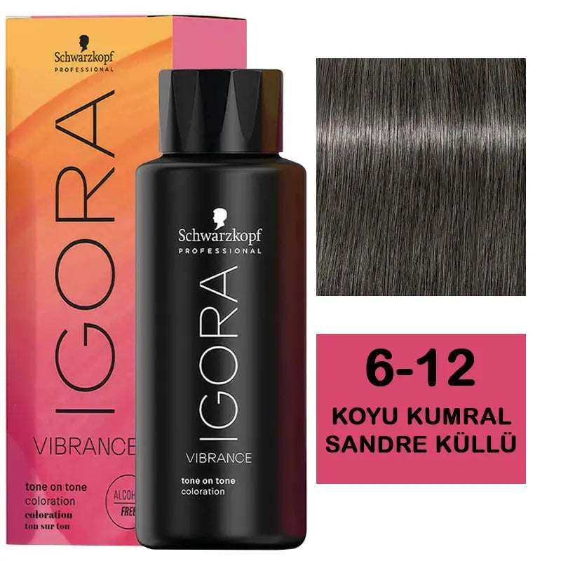 Igora Vibrance 6-12 Dark Blonde Cendre Ash Hair Color 60ml by Beauty Care Bag
