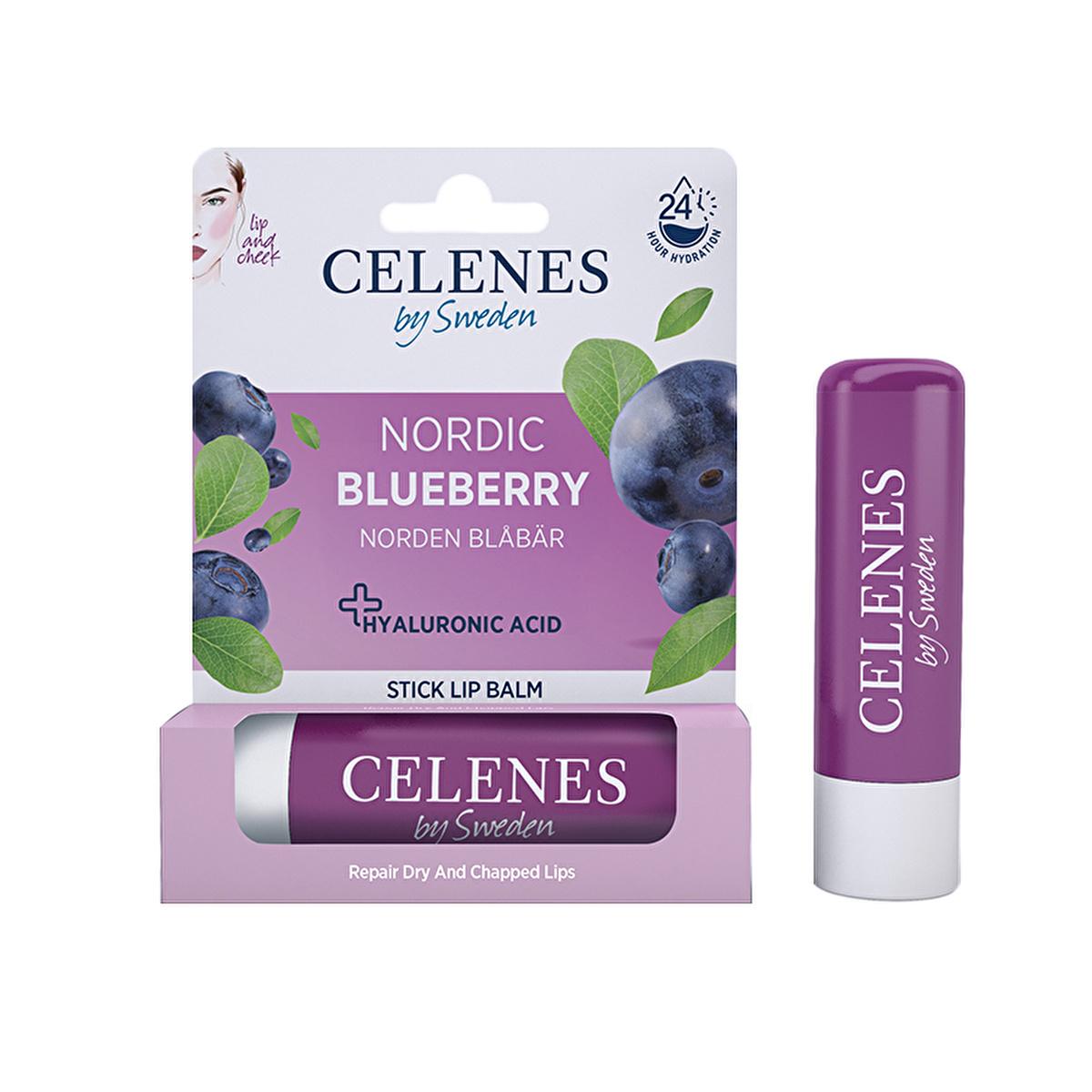 Celenes Nordic Blueberry stick lip balm with hyaluronic acid
