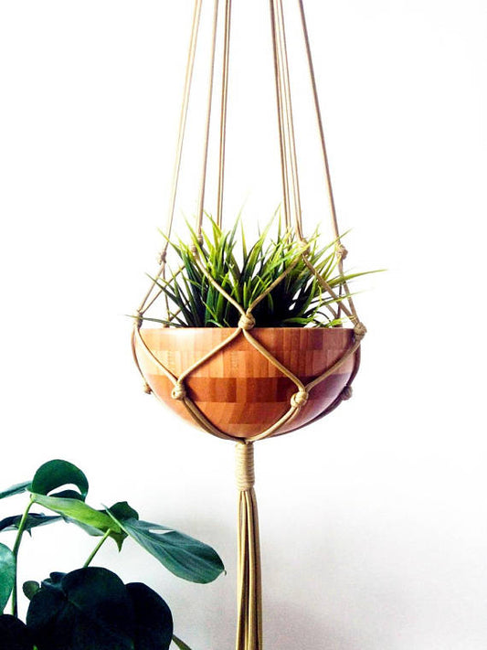Macrame Plant Hanger, Hanging Planter by Silver Simba