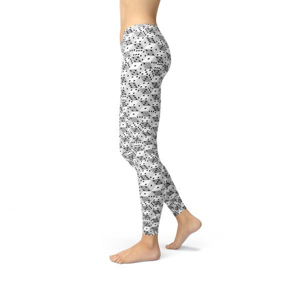 Womens Black and White Dice Leggings by Maroon Sooty