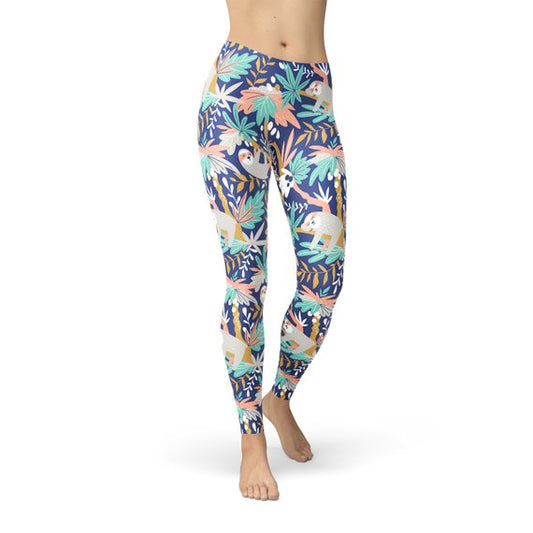 Womens Sloth Leggings by Maroon Sooty