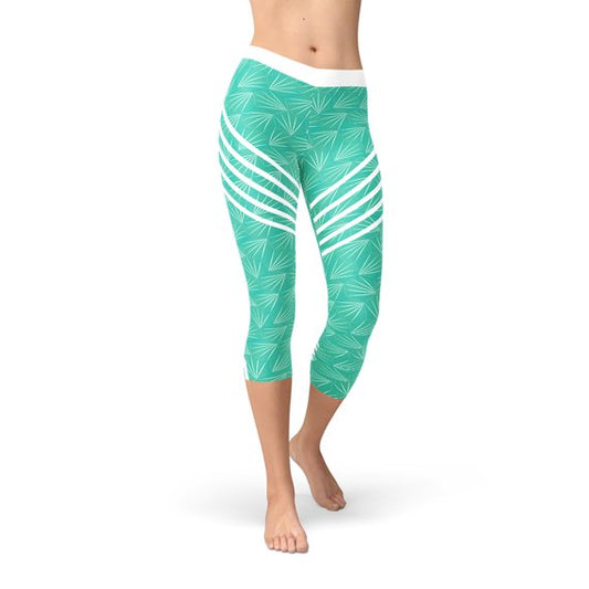Turquoise Sports Capri Leggings by Maroon Sooty