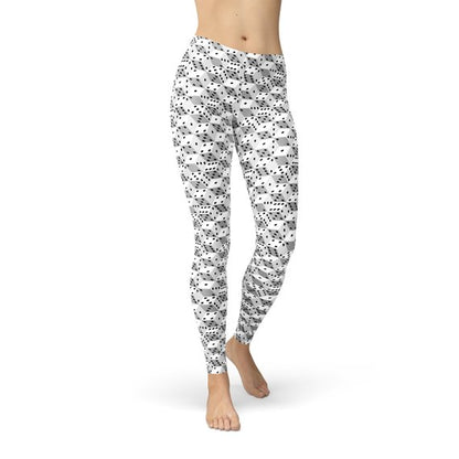 Womens Black and White Dice Leggings by Maroon Sooty