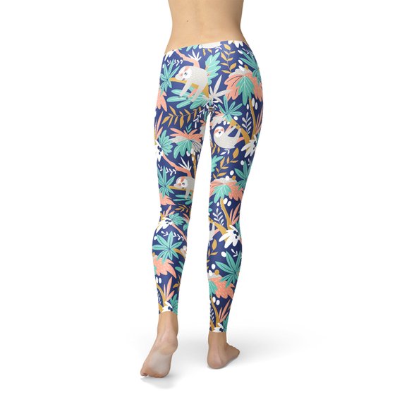 Womens Sloth Leggings by Maroon Sooty