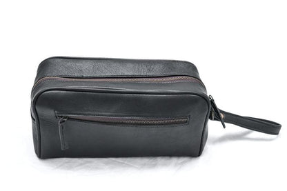 The Twin Section Toiletry- Black by Classy Leather Bags