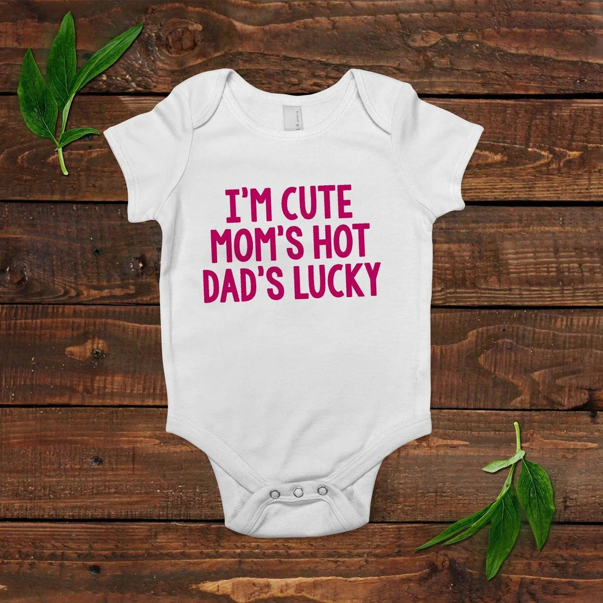 Funny Baby Girl Shirt - Newborn Baby Girl Gift - New Baby Girl Pink Outfit - Cute Hot Lucky by Joyful Moose