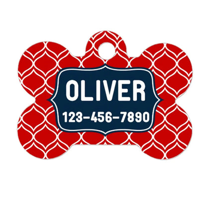 Personalized Pet ID Tag - Personalized Pet Tag - Custom Pet ID Tag - Red Navy Blue Dog Name Tag - Dog ID Tag - Dog Collar Name Tag by Joyful Moose