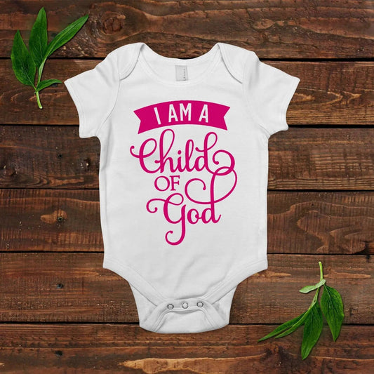 Christian Baby Girl Outfit - I am a child of God - Baby Shower Gift by Joyful Moose
