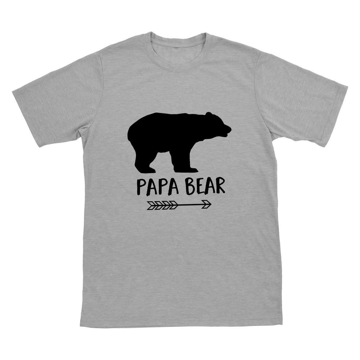 Papa Bear Shirt - Gray Mens Tee - Papa Bear Tshirt for Father's Day by Joyful Moose
