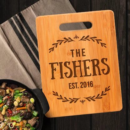 Personalized Wedding Gift Cutting Board - Custom Cutting Board for Bride & Groom by Joyful Moose