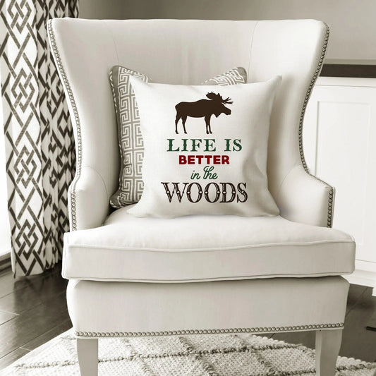 Cabin Decor Moose Pillow Cover by Joyful Moose