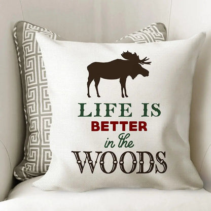 Cabin Decor Moose Pillow Cover by Joyful Moose
