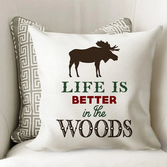 Cabin Decor Moose Pillow Cover by Joyful Moose