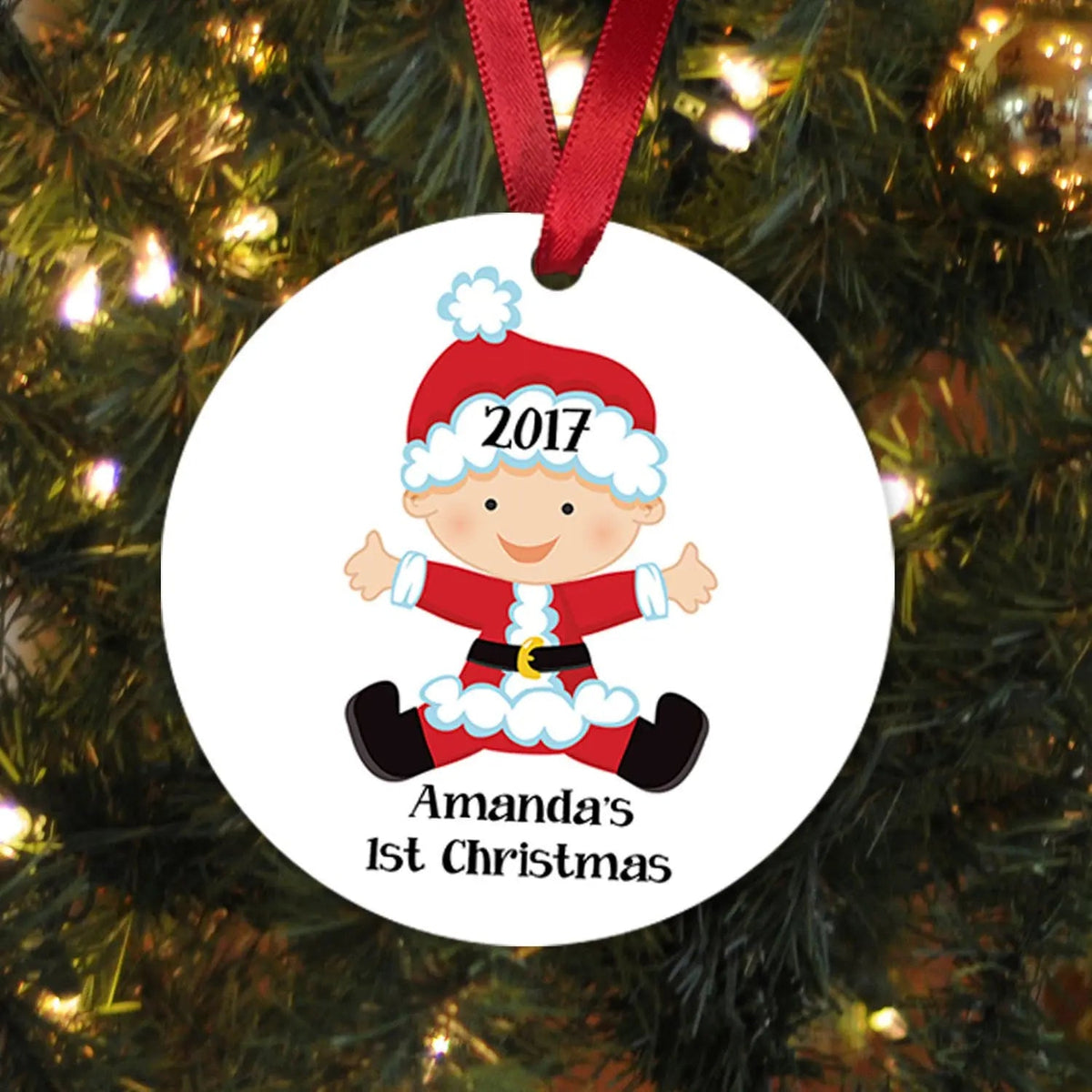 Baby's First Christmas Ornament Baby Shower Personalized Gift by Joyful Moose
