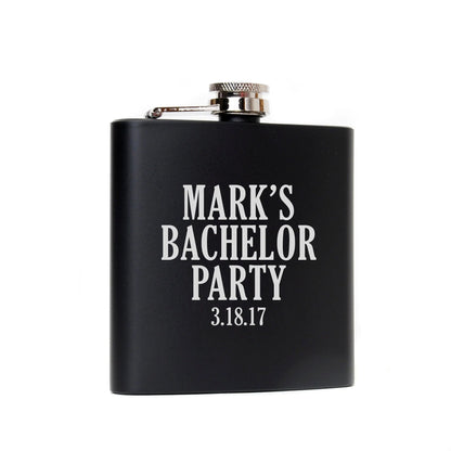 Bachelor Party Gifts Favors Supplies Custom Black Flasks Bachelor Party Flask Groomsmen by Joyful Moose
