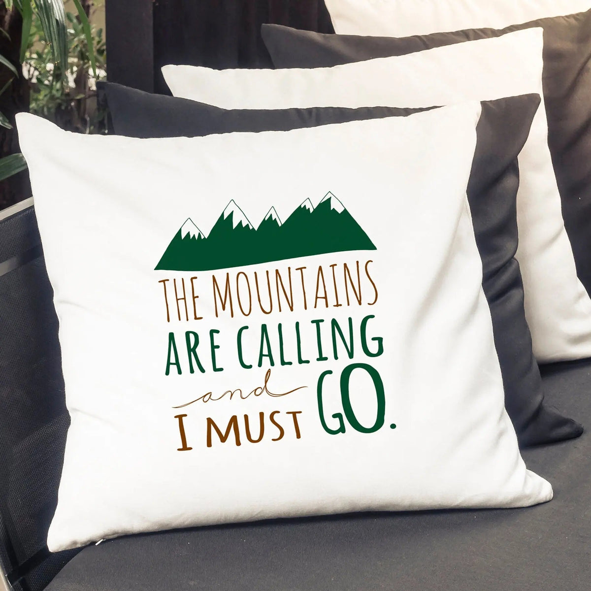 Mountains are Calling Pillow Cover - Lodge Cabin home decor by Joyful Moose