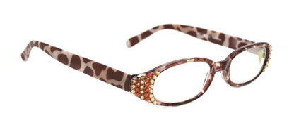 Isabella, (Bling) Reading Glasses Women W (Cooper, Light Colorado) Genuine European Crystals Animal Print NY Fifth Avenue (Wide Frame) by NY Fifth Avenue