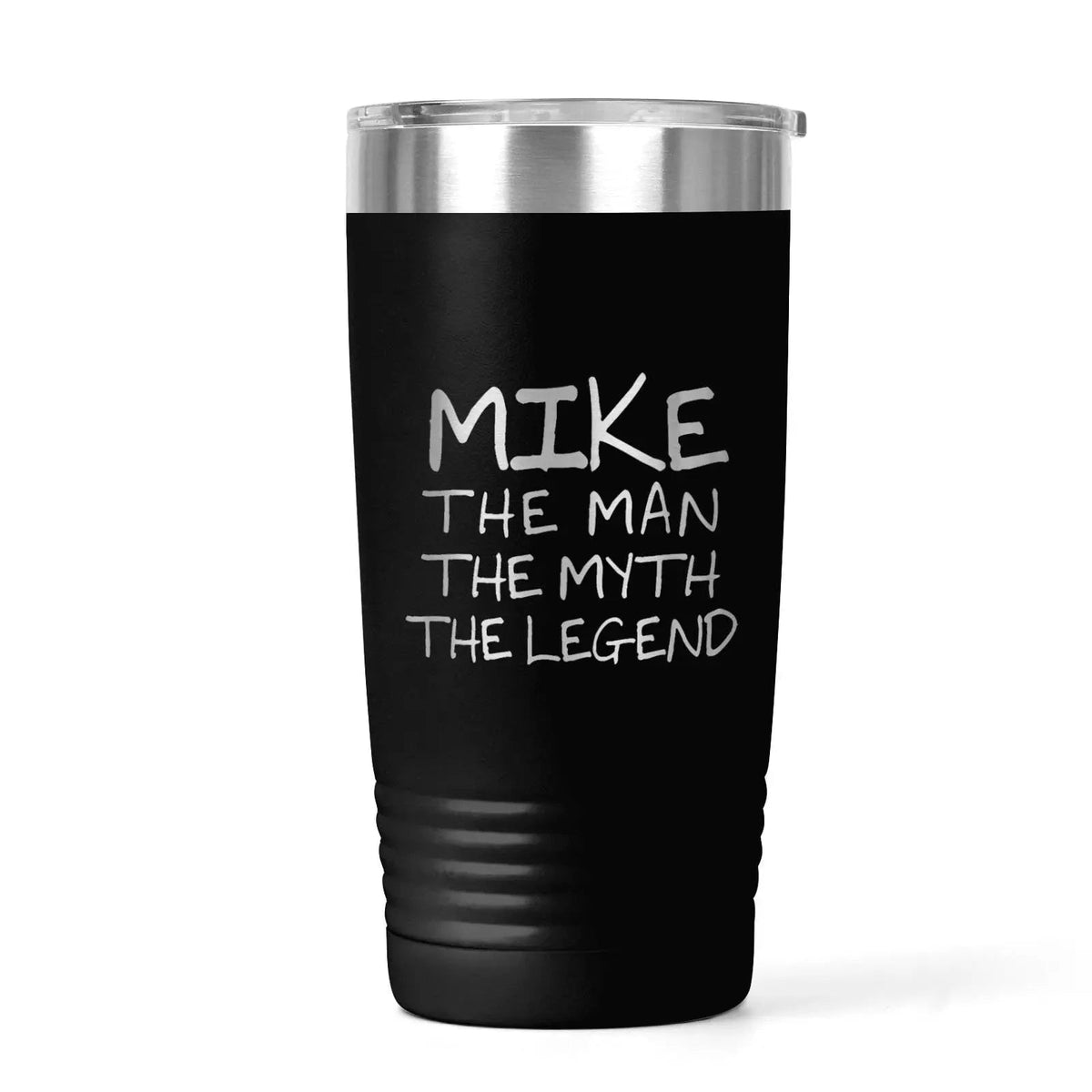 Personalized 20 oz. Insulted Powder Coated Tumbler - Pink or Black Stainless Steel Personalized Insulated Mug for Men - Gift for Him by Joyful Moose