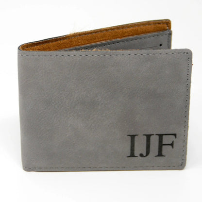 Groomsmen Gifts - Monogram Leather Wallet - Personalized Mens Wallet Gift for Groomsman by Joyful Moose