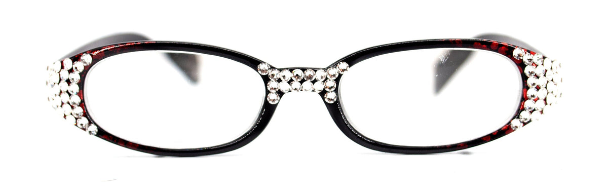 Isabella, (Bling) Reading Glasses Women W (Clear) Genuine European Crystals ( Floral Print) High Magnification NY Fifth Avenue (Wide Frame) by NY Fifth Avenue