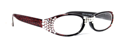 Isabella, (Bling) Reading Glasses Women W (Clear) Genuine European Crystals ( Floral Print) High Magnification NY Fifth Avenue (Wide Frame) by NY Fifth Avenue